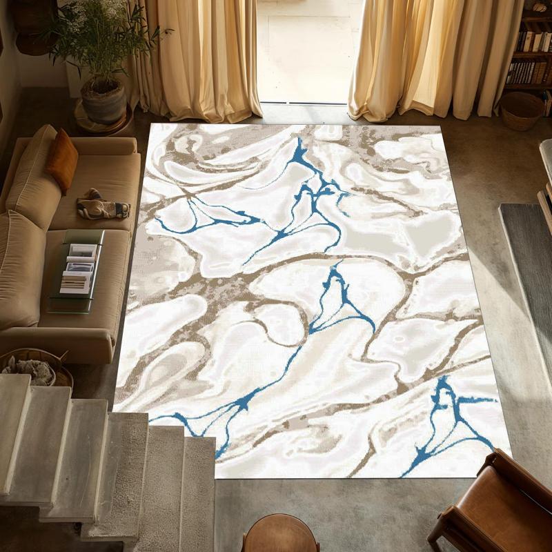 Modern Marble Swirl Area Rug Non Slip Washable Floor Carpet with Blue and Beige Fluid Art Design for Living Room Bedroom 40X60CM
Modern Marble Swirl Area Rug Non Slip Washable Floor Carpet with Blue and Beige Fluid Art Design for Living Room Bedroom 40X60CM