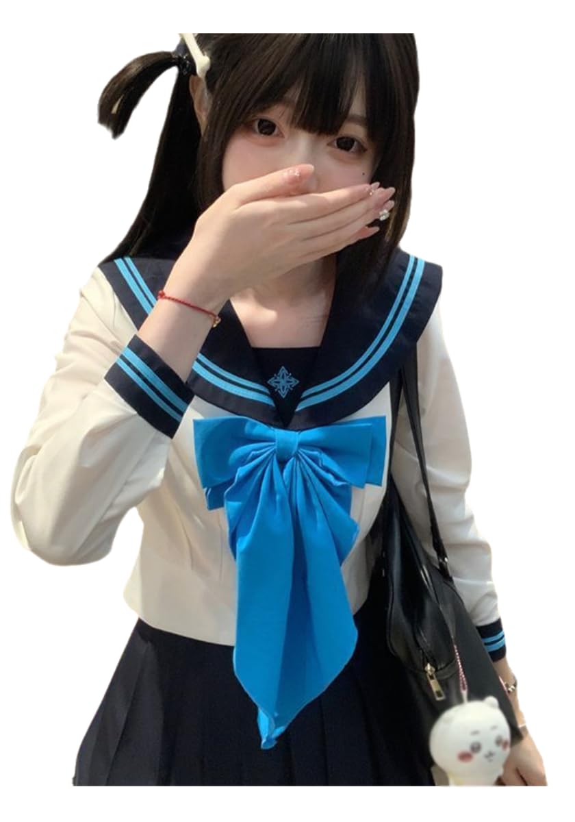 KTNCFD JK Uniform Sailor Long Light Blue Set for High School Halloween Top and Bottoms Pleated Authentic Three Suit, Sleeves, Ribbon, 3-Piece Girls, синий
KTNCFD JK Uniform Sailor Long Light Blue Set for High School Halloween Top and Bottoms Pleated Authentic Three Suit, Sleeves, Ribbon, 3-Piece Girls, синий