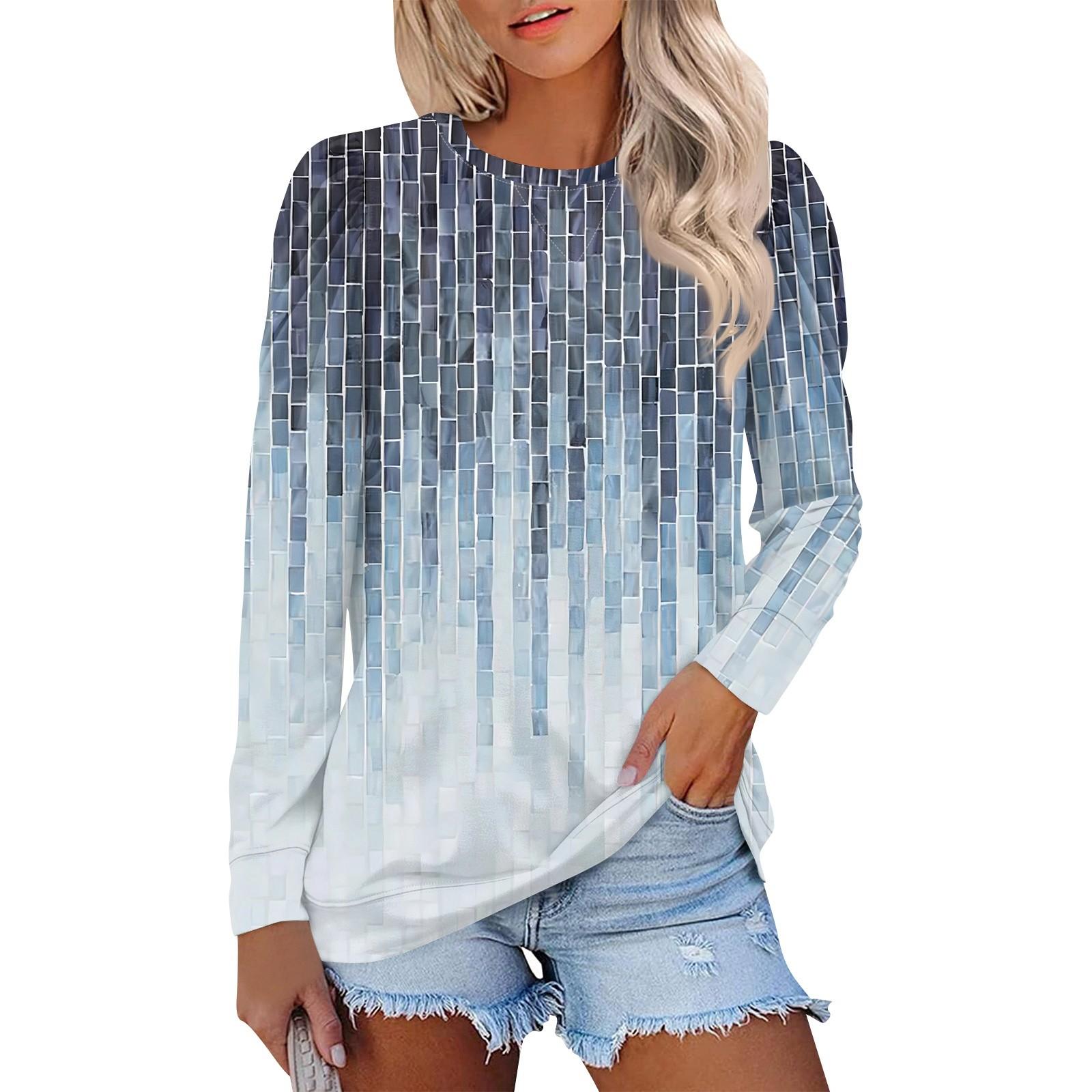 Топы для женщин, осенние рубашки с длинным рукавом, повседневные свитера с круглым вырезом, мягкие свободные топы с принтом S
Топы для женщин, осенние рубашки с длинным рукавом, повседневные свитера с круглым вырезом, мягкие свободные топы с принтом S