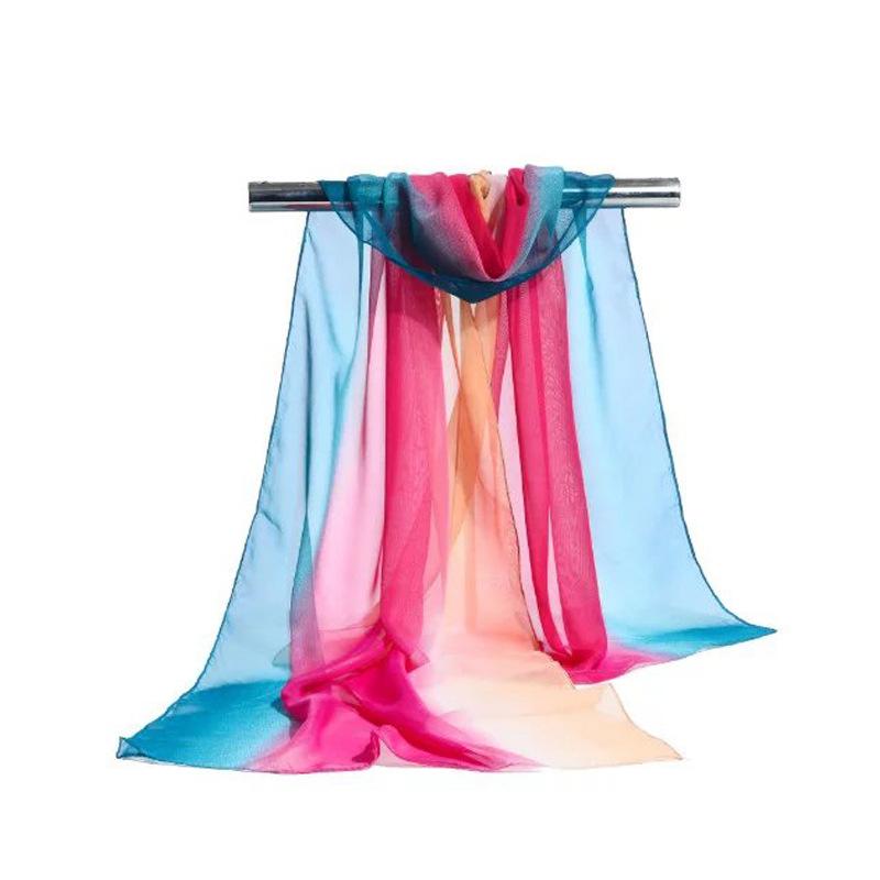 Весенний новый шифоновый шарф женский градиентный цвет шарф пляжный шаль от солнца 160*52cm
Весенний новый шифоновый шарф женский градиентный цвет шарф пляжный шаль от солнца 160*52cm