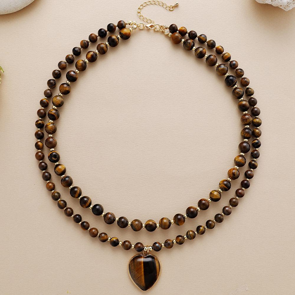 Fashion Light Luxury Simple Natural Stone Heart Pendant French Double Short Necklace Popular Jewelry
Fashion Light Luxury Simple Natural Stone Heart Pendant French Double Short Necklace Popular Jewelry