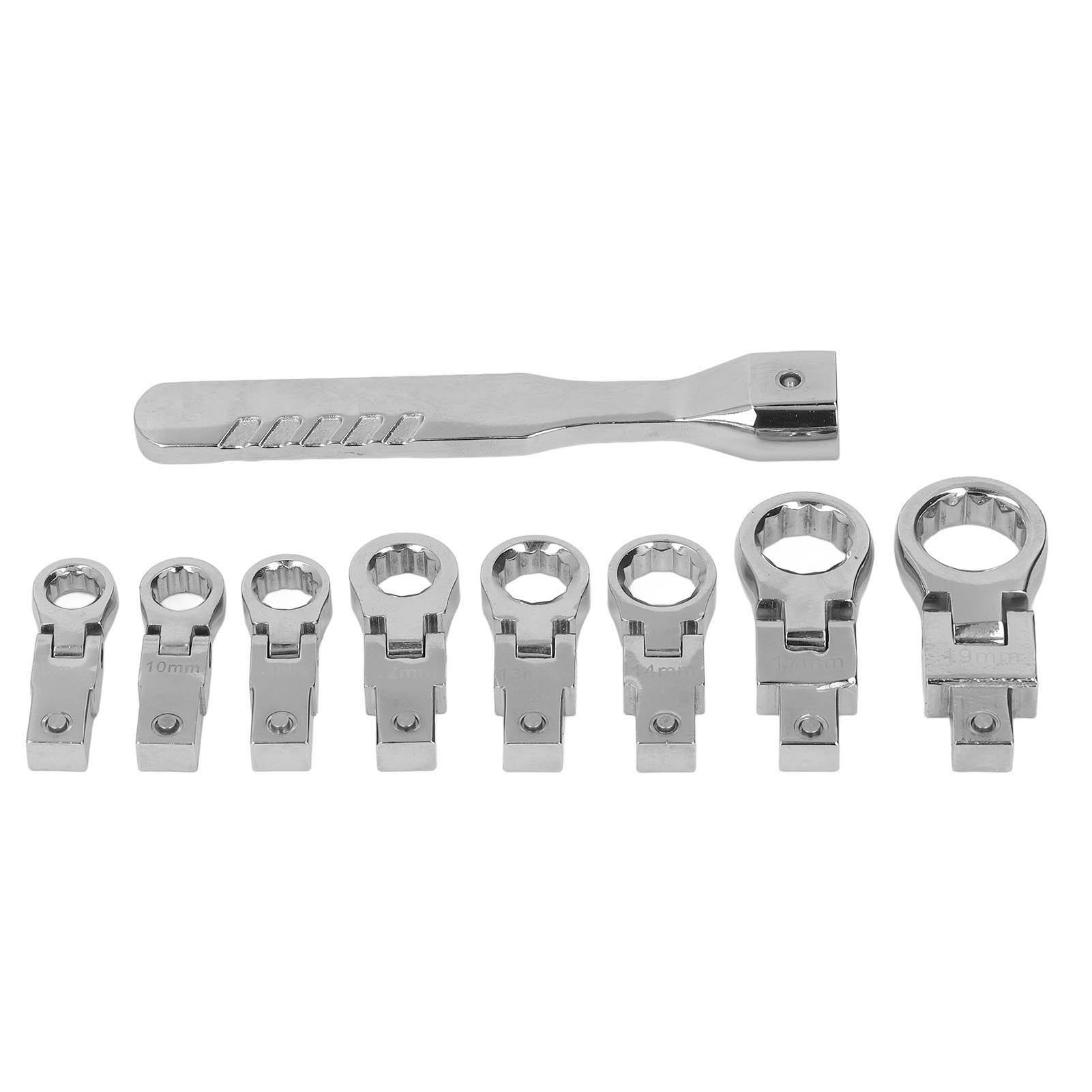 9 Pcs Detachable Socket Wrench Set 180 Degree Rotating Flex Head CR V Socketing Wrench Kit
9 Pcs Detachable Socket Wrench Set 180 Degree Rotating Flex Head CR V Socketing Wrench Kit