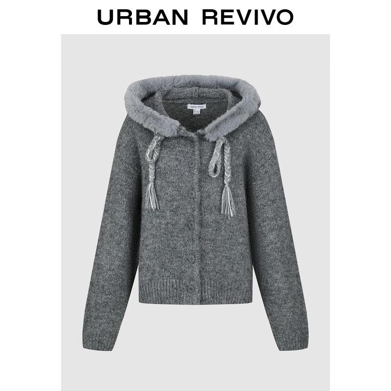 UR Women s Plush Hooded Knit Cardigan with Braided Tassels M
UR Women s Plush Hooded Knit Cardigan with Braided Tassels M