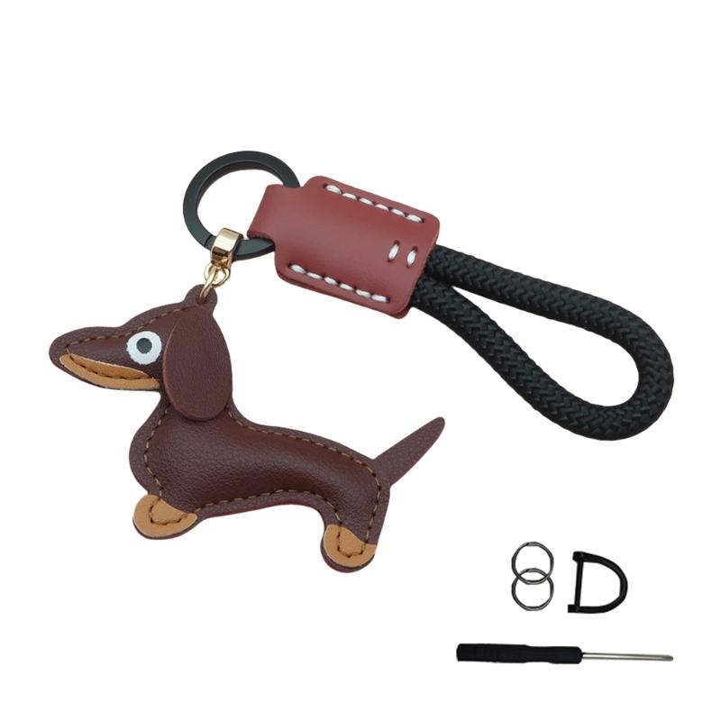 Cute Dachshund Leather Keychain Playful Sausage Dog Keychain Delicate Keyrings Charm for Bag and Key Decoration
Cute Dachshund Leather Keychain Playful Sausage Dog Keychain Delicate Keyrings Charm for Bag and Key Decoration