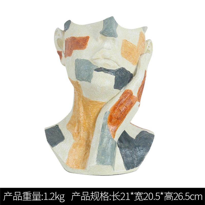 Creative Abstract Color Resin Face Flower Pot Handicraft Ornament Art Bust Vase Human Head Sculpture Indoor Aesthetic Decoration
Creative Abstract Color Resin Face Flower Pot Handicraft Ornament Art Bust Vase Human Head Sculpture Indoor Aesthetic Decoration
