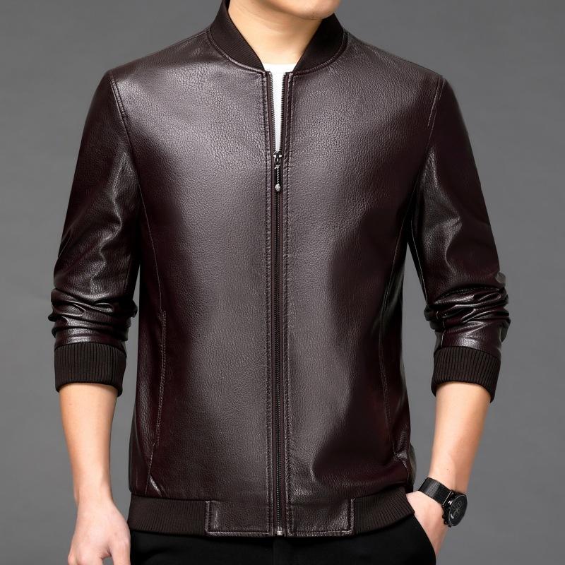 Genuine leather jacket men s baseball collar sheepskin jacket loose short spring and autumn middle-aged dad casual thin coat 170
Genuine leather jacket men s baseball collar sheepskin jacket loose short spring and autumn middle-aged dad casual thin coat 170