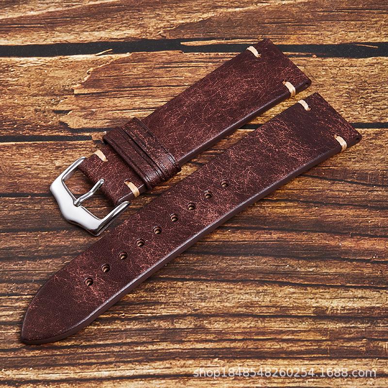 The First Layer Of Cowhide Retro Hand-Stitched Genuine Leather Strap Is Suitable For 20Mm22Mm Unisex Hot Products width 22mm темно-коричневого кольору
The First Layer Of Cowhide Retro Hand-Stitched Genuine Leather Strap Is Suitable For 20Mm22Mm Unisex Hot Products width 22mm темно-коричневого кольору