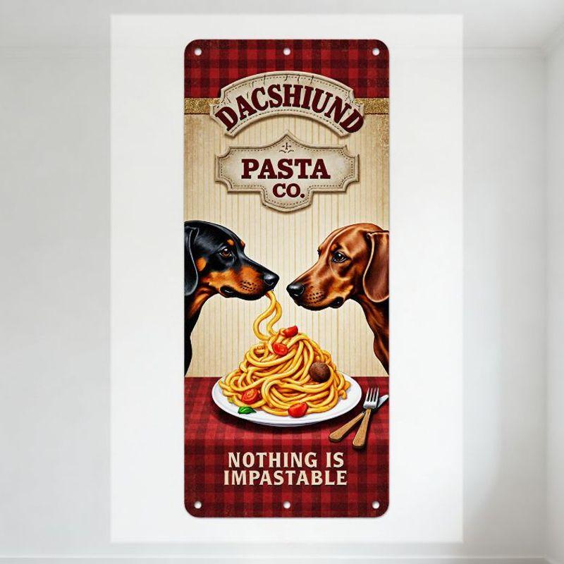 DACSHIUND Pasta Co. Dachshund Dog Metal Tin Sign with Spaghetti, NOTHING IS IMPASTABLE Vintage Wall Decor for Kitchen Cafe Res 20x30cm(7.8x11.8inch)
DACSHIUND Pasta Co. Dachshund Dog Metal Tin Sign with Spaghetti, NOTHING IS IMPASTABLE Vintage Wall Decor for Kitchen Cafe Res 20x30cm(7.8x11.8inch)
