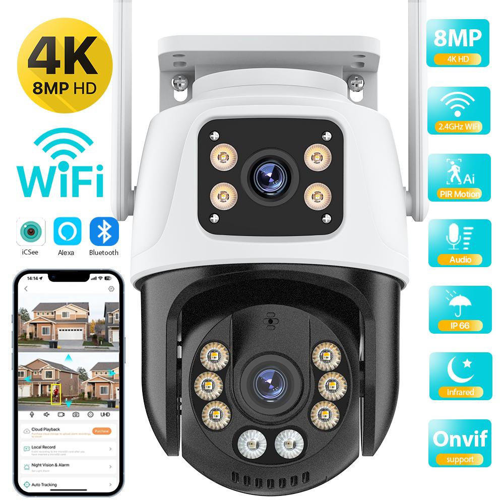 Подвійна лінза 360º Wi-Fi камера IP66 Захист безпеки 8MP 4K Бездротове виявлення людини на відкритому повітрі ICSEE відеоспостереження PTZ камера Only 8MP Camera
Подвійна лінза 360º Wi-Fi камера IP66 Захист безпеки 8MP 4K Бездротове виявлення людини на відкритому повітрі ICSEE відеоспостереження PTZ камера Only 8MP Camera