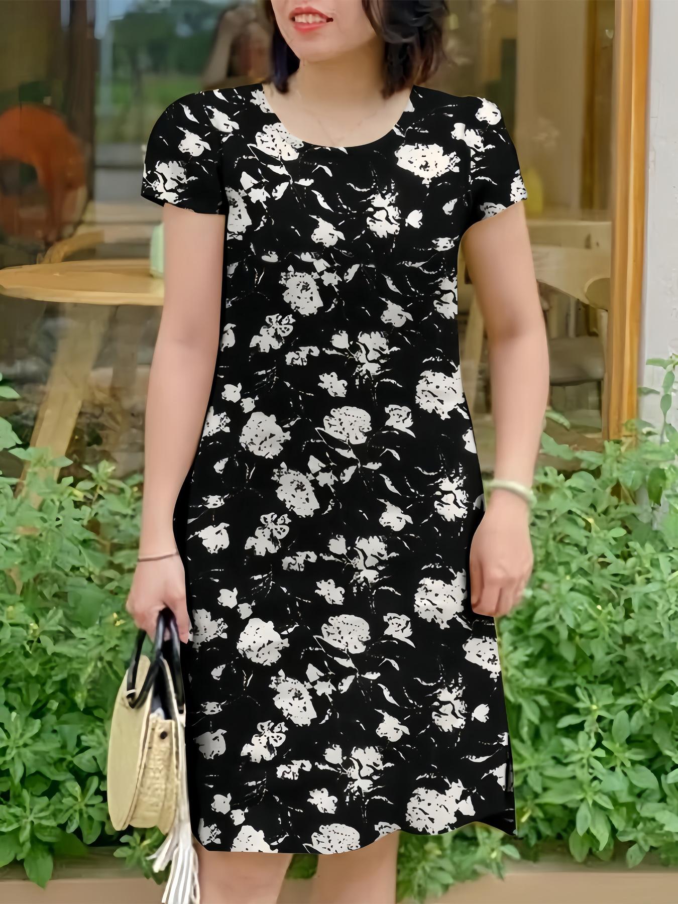 Floral dress women s summer new summer dress high-end short-sleeved split-ended long dress XXL чорний
Floral dress women s summer new summer dress high-end short-sleeved split-ended long dress XXL чорний