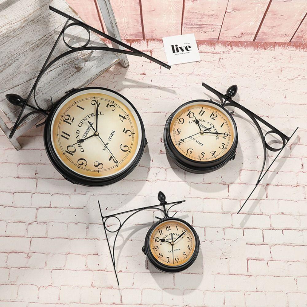 Retro Station Clock 2 AA Battery Operated Antique Wall Clock Double-Sided Wall Clock Office
Retro Station Clock 2 AA Battery Operated Antique Wall Clock Double-Sided Wall Clock Office