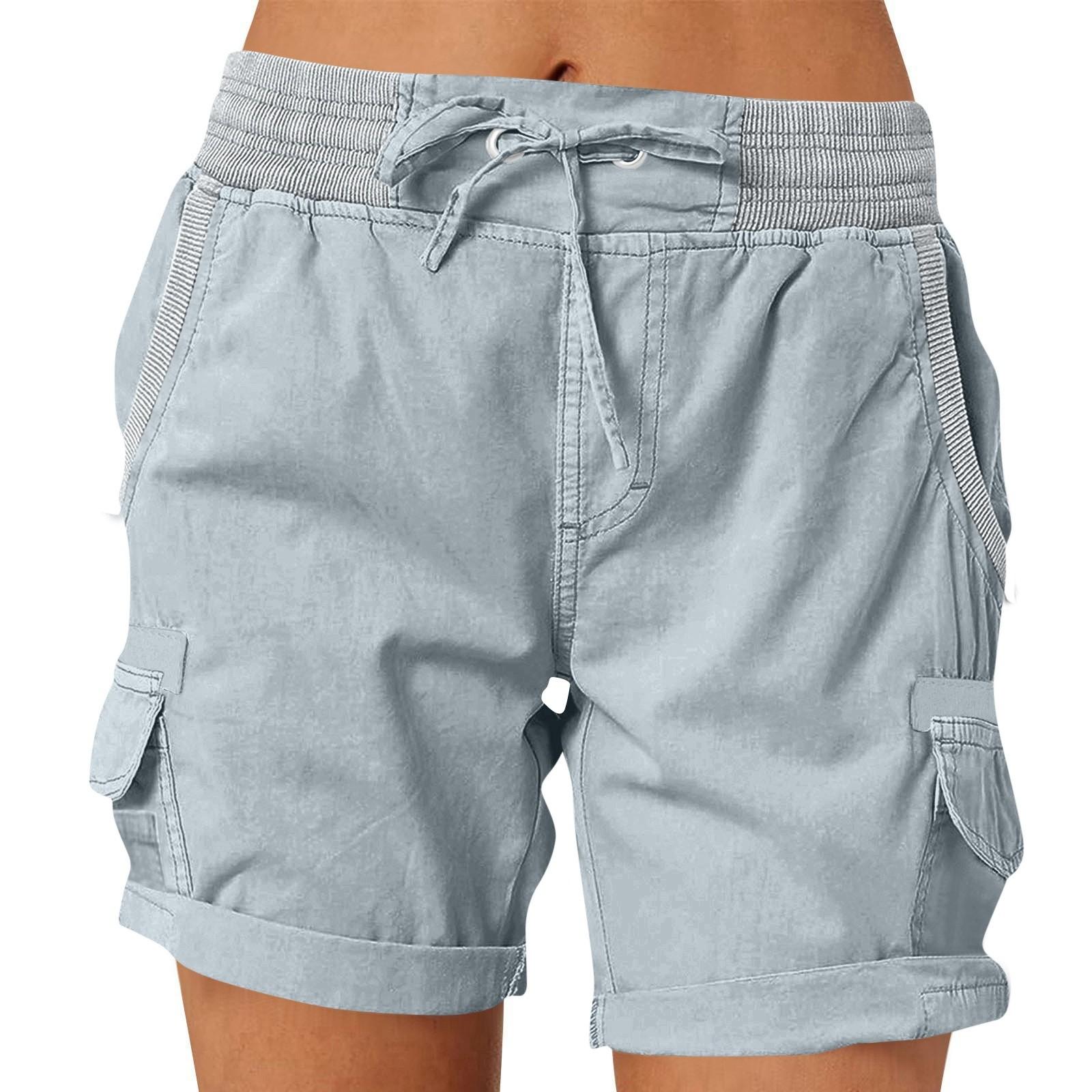 Women s Fashionable Color Pocket Drawstring Casual Work Pants With Elastic Waist And Rolled Edge Five Quarter Shorts M синий
Women s Fashionable Color Pocket Drawstring Casual Work Pants With Elastic Waist And Rolled Edge Five Quarter Shorts M синий
