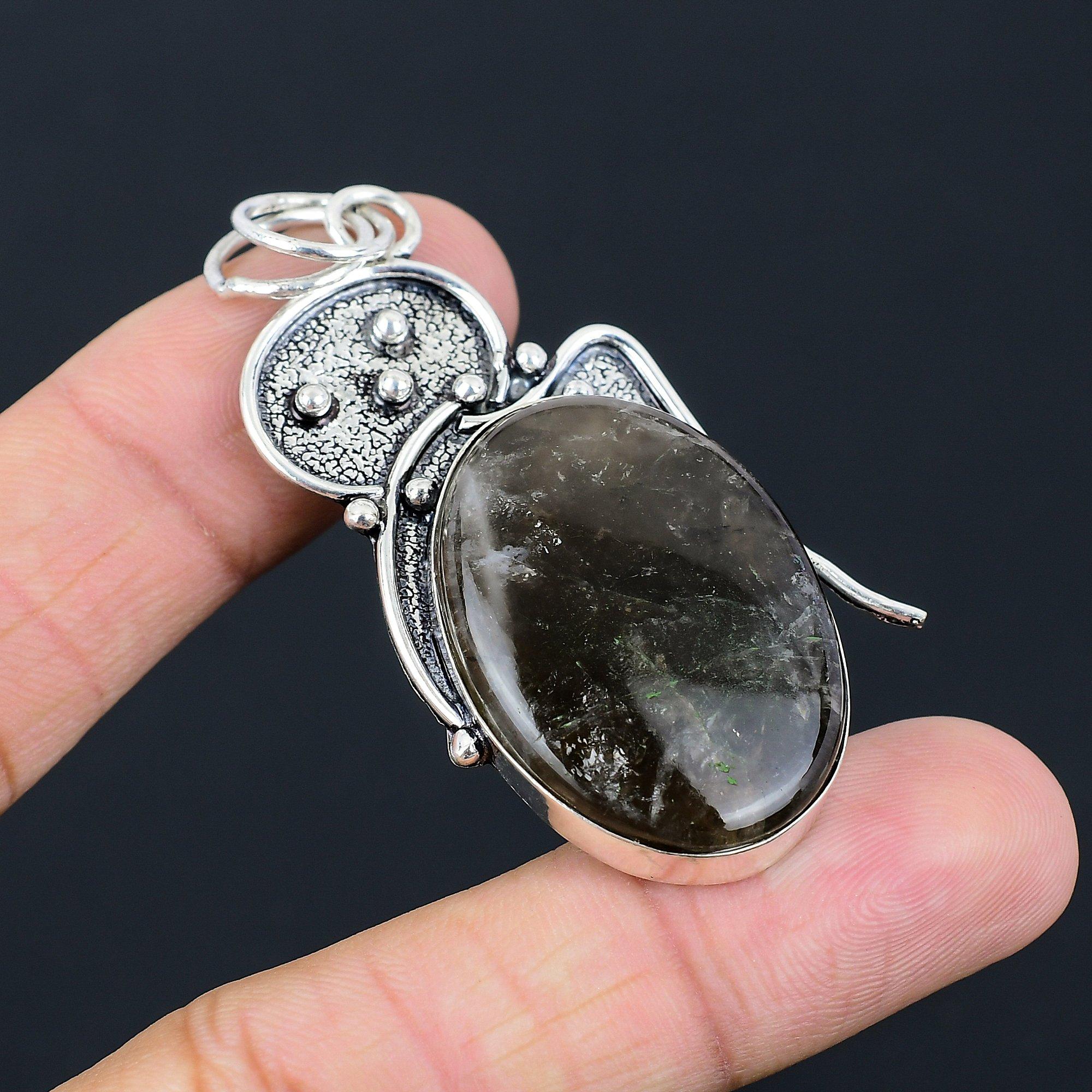 Natural Fume Agate Gemstone Pendant Handmade 925 Sterling Silver Indian Jewelry
Natural Fume Agate Gemstone Pendant Handmade 925 Sterling Silver Indian Jewelry