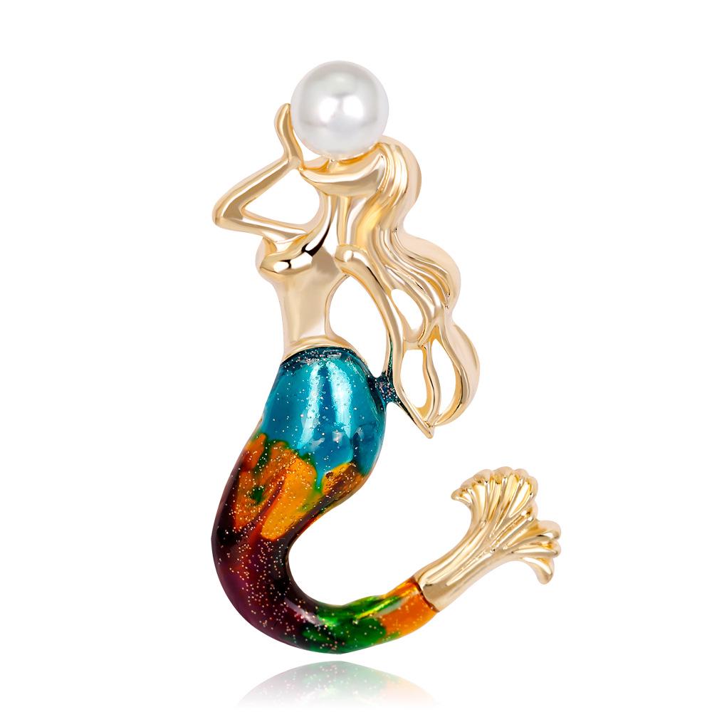 SKEDS New Arrival Painting Enamel Mermaid Brooches Pins For Women Elegant Pearl Exquisite Jewelry Pin Suit Dress Corsage Badges
SKEDS New Arrival Painting Enamel Mermaid Brooches Pins For Women Elegant Pearl Exquisite Jewelry Pin Suit Dress Corsage Badges