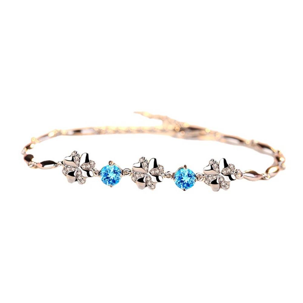925 Silver Plated Clover Diamond Bracelet Fashion Jewelry for Women
925 Silver Plated Clover Diamond Bracelet Fashion Jewelry for Women