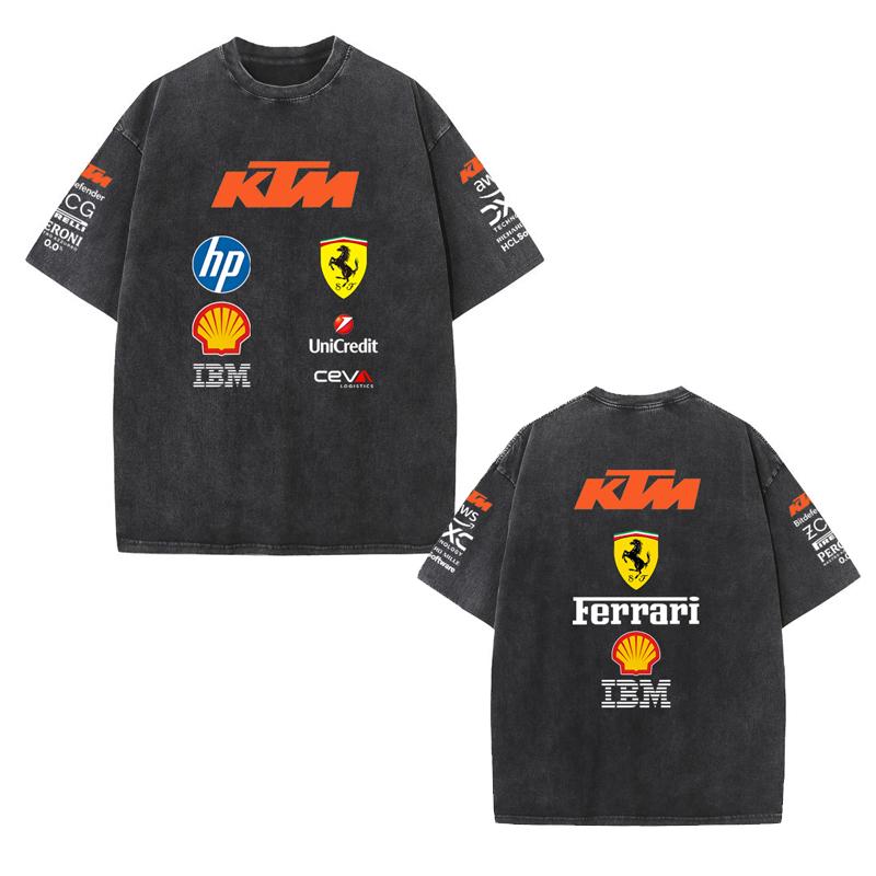 KTM Summer F1 Racing Suit Vestapan Team Uniform Short Sleeved Vintage Wash T-shirt Round Neck T-shirt S чёрный
KTM Summer F1 Racing Suit Vestapan Team Uniform Short Sleeved Vintage Wash T-shirt Round Neck T-shirt S чёрный