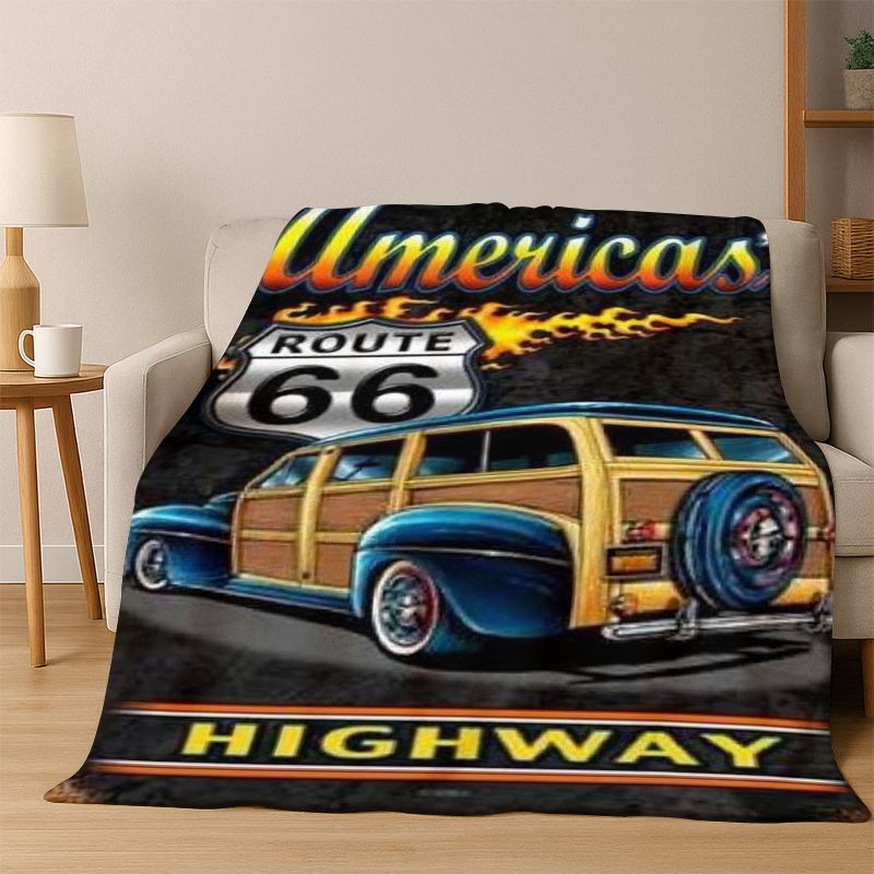 Retro Route66 America Mother Road Sign Flannel Blanket Soft Warm Throw Blanket for Bedroom Living Room Bed Travel Camping Picnic 75x90cm
Retro Route66 America Mother Road Sign Flannel Blanket Soft Warm Throw Blanket for Bedroom Living Room Bed Travel Camping Picnic 75x90cm