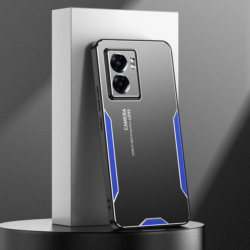 For Oppo A57 (2022) 5G/A77 5G Cell Phone Case Frosted PC+TPU+Aluminum Alloy Cover Blue
For Oppo A57 (2022) 5G/A77 5G Cell Phone Case Frosted PC+TPU+Aluminum Alloy Cover Blue