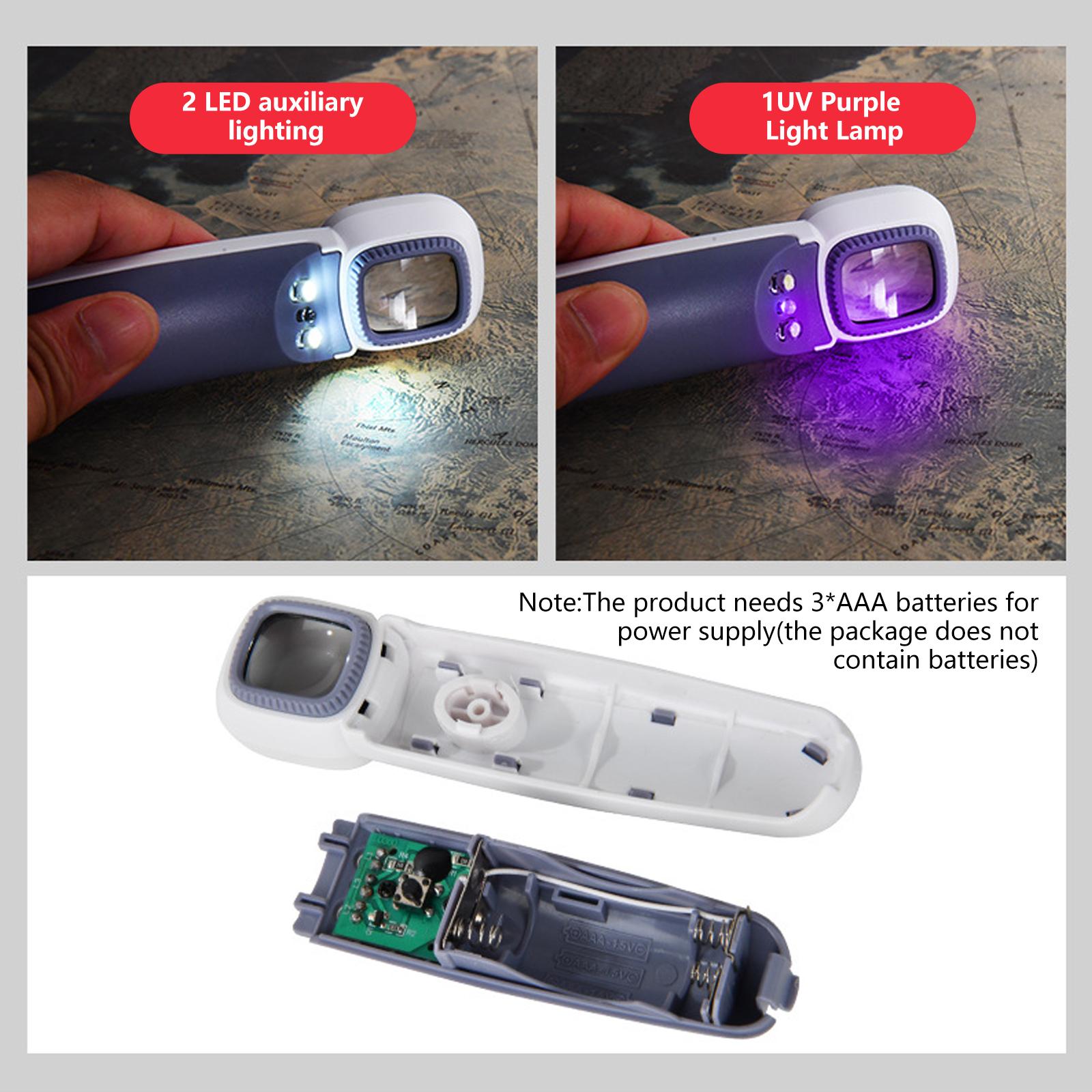 Handheld Magnifying Glass with LED High Power Lens Illuminated Reading Magnifier with 3 LEDs for Seniors & Hobbyists 36X
Handheld Magnifying Glass with LED High Power Lens Illuminated Reading Magnifier with 3 LEDs for Seniors & Hobbyists 36X
