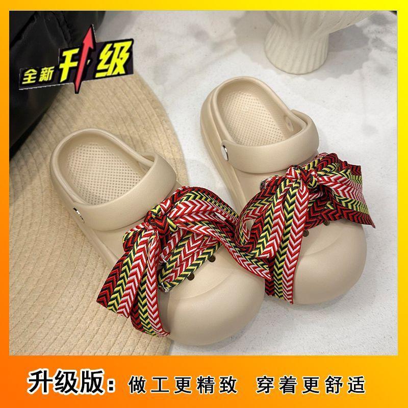 Наступая на дерьмо, чувствуя себя супер огненным, дырявые туфли, пляжные крутые шлепанцы, ремешок, ощущение толстой подошвы, сумка-голова, полушлепанцы, лето 2025, новинка 41