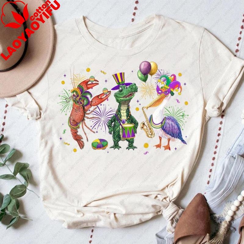 Mardi Gras Shirt Crocodile Crawfish Pelican New Orleans Festival Graphic T Shirts Y2k Women Clothing Shirts for Women Goth Tops S
Mardi Gras Shirt Crocodile Crawfish Pelican New Orleans Festival Graphic T Shirts Y2k Women Clothing Shirts for Women Goth Tops S
