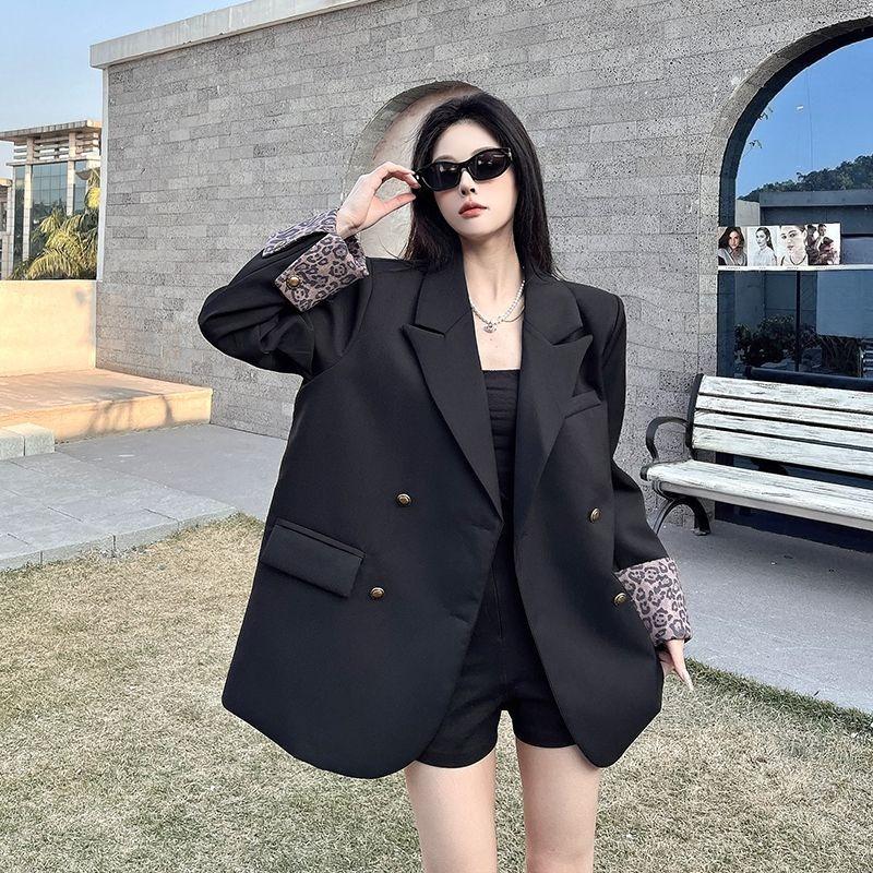 Spring and Autumn Women Long Sleeve Blazer Coat Niche Leopard Patchwork Loose Temperament Padded Shoulder Casual Suit Outerwear S чёрный
Spring and Autumn Women Long Sleeve Blazer Coat Niche Leopard Patchwork Loose Temperament Padded Shoulder Casual Suit Outerwear S чёрный