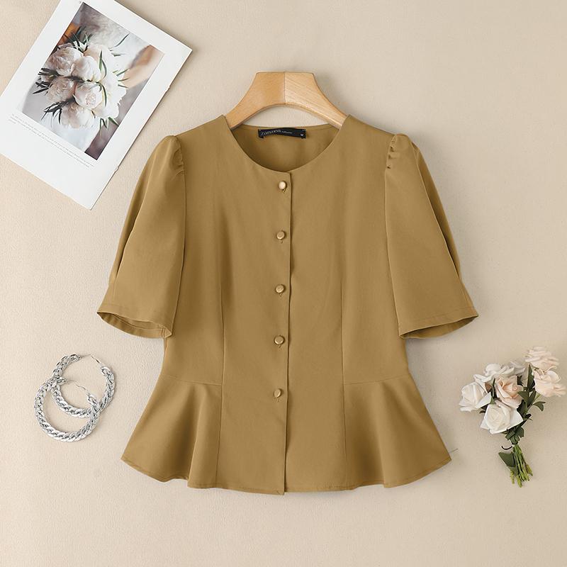 ZANZEA Женская повседневная летняя блузка с круглым вырезом и коротким рукавом 4XL хаки
ZANZEA Женская повседневная летняя блузка с круглым вырезом и коротким рукавом 4XL хаки