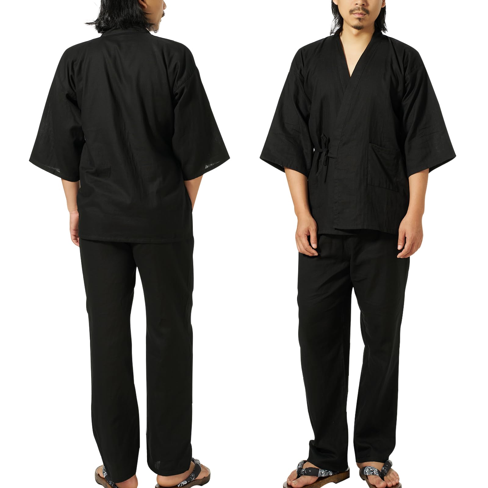 Эми Куле Джинбей Двойная Марля Верх и Низ Передняя Домашняя Одежда для Рёкана Теплая с Карманами Мужская Пижама, Самуэ, 100% Хлопок, Комплект, Открывающийся, чёрный
Эми Куле Джинбей Двойная Марля Верх и Низ Передняя Домашняя Одежда для Рёкана Теплая с Карманами Мужская Пижама, Самуэ, 100% Хлопок, Комплект, Открывающийся, чёрный