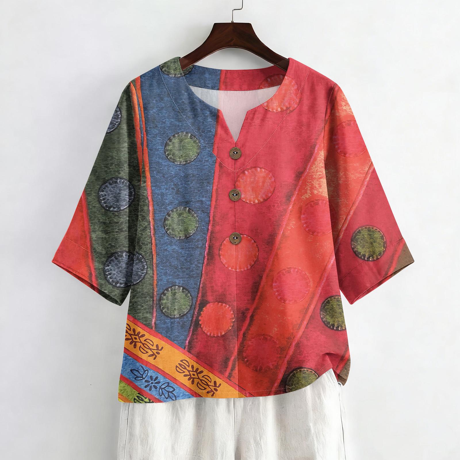 Women s Summer Fashion V-Neck 3/4 Sleeve Shirt Casual Loose-Fit Vintage Print Top XL
Women s Summer Fashion V-Neck 3/4 Sleeve Shirt Casual Loose-Fit Vintage Print Top XL