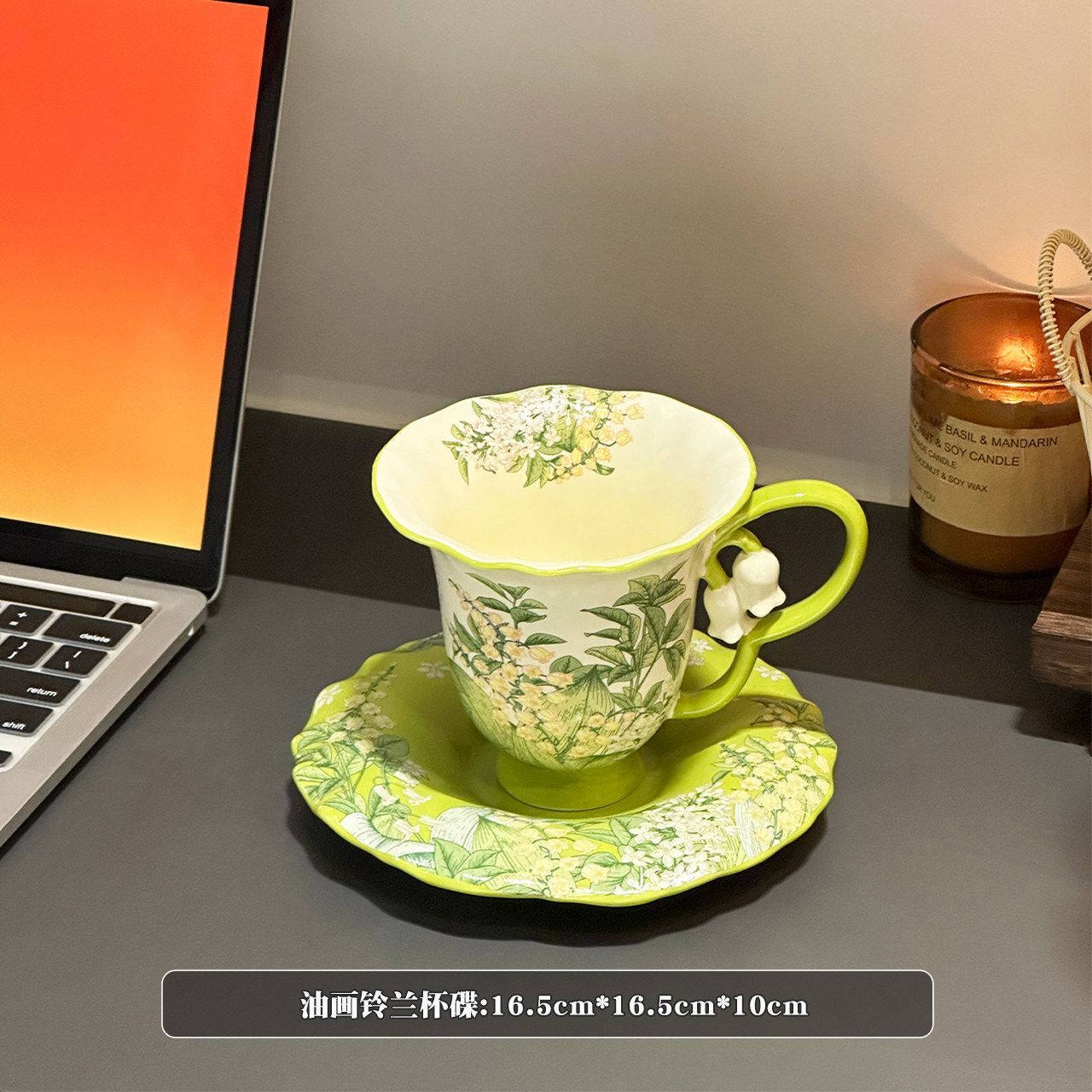 Creative Lily of The Valley Ceramic Coffee Cup and Saucer Green Floral Porcelain Teacup Afternoon Dessert Milk Cup Couple s Mug 330ml
Creative Lily of The Valley Ceramic Coffee Cup and Saucer Green Floral Porcelain Teacup Afternoon Dessert Milk Cup Couple s Mug 330ml