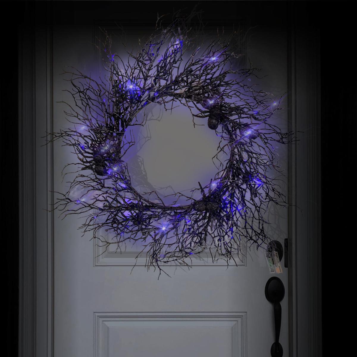 Yousheng Light Up Halloween Wreath Искусственный веточный венок для входной двери с подсветкой Черный веточный венок с пауком для украшения праздника в помещении и на открытом воздухе 45cm
Yousheng Light Up Halloween Wreath Искусственный веточный венок для входной двери с подсветкой Черный веточный венок с пауком для украшения праздника в помещении и на открытом воздухе 45cm