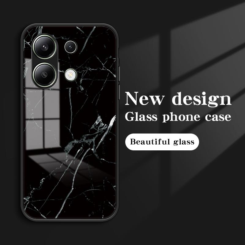 For Xiaomi Redmi Note 13 4G Anti-Drop Phone Cover Tempered Glass Case Marble Pattern Phone Shell Black Marble
For Xiaomi Redmi Note 13 4G Anti-Drop Phone Cover Tempered Glass Case Marble Pattern Phone Shell Black Marble