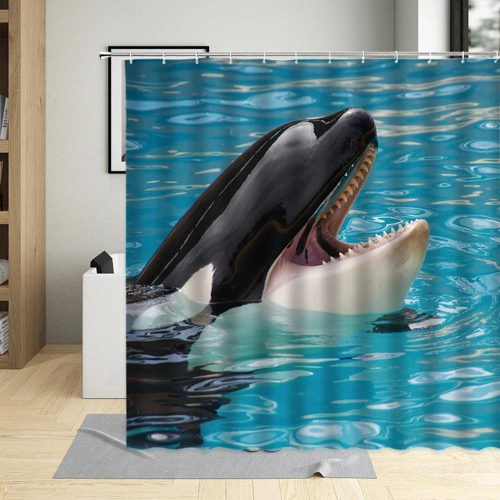Ocean Sea Animal Dolphin Fish Waterproof Shower Curtain Creative Deep Sea Child Bathroom Decor Screen With Hooks Curtains Set W60H190(CM)-1 Pcs
Ocean Sea Animal Dolphin Fish Waterproof Shower Curtain Creative Deep Sea Child Bathroom Decor Screen With Hooks Curtains Set W60H190(CM)-1 Pcs