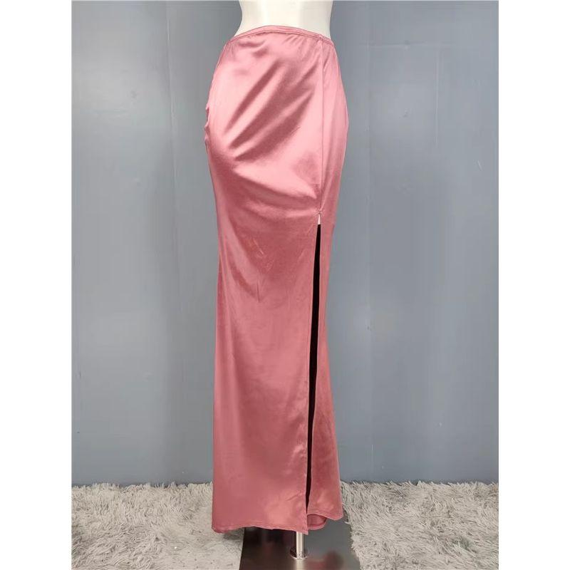 2024 Spring and Summer Smooth Acetate Satin Pure Desire Style Skirt Women s New Arrival High Waist Slit Long Leg Sheath Dress Pink XL
2024 Spring and Summer Smooth Acetate Satin Pure Desire Style Skirt Women s New Arrival High Waist Slit Long Leg Sheath Dress Pink XL