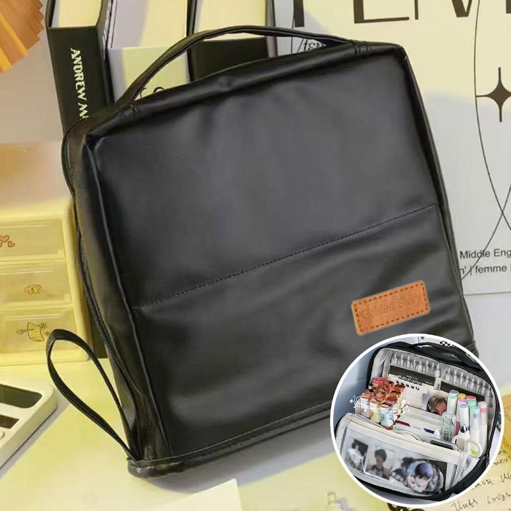 Leather Standing Makeup Bag Partitioned Waterproof Multi-Layer Stationery Organizer Large Capacity With Handle
Leather Standing Makeup Bag Partitioned Waterproof Multi-Layer Stationery Organizer Large Capacity With Handle