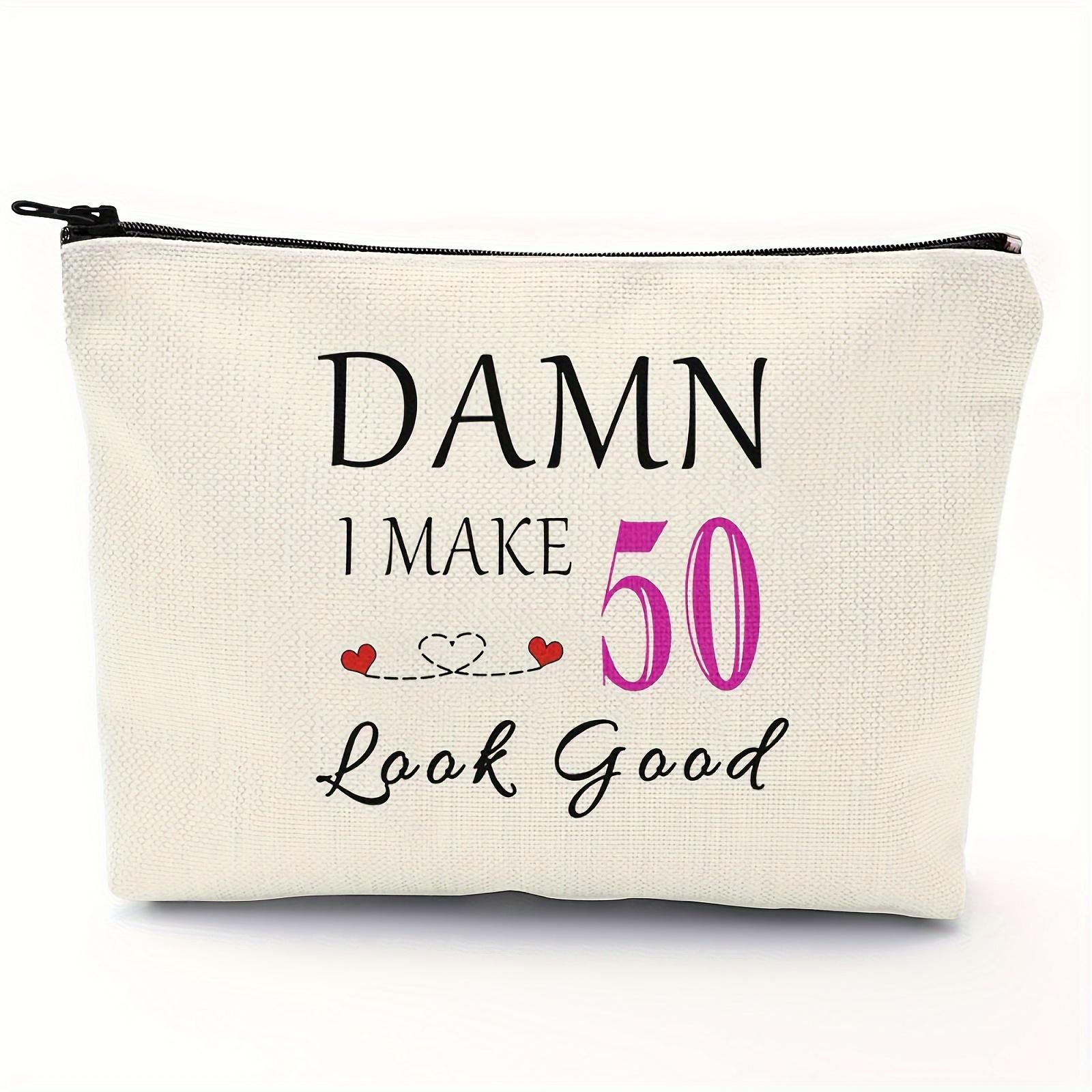 50th Birthday Gift For Wife Aunt Makeup Bag, Gifts For 50 Years Old Woman, Birthday Cosmetic Bag, 50th Happy Birthday Gifts 1pc
50th Birthday Gift For Wife Aunt Makeup Bag, Gifts For 50 Years Old Woman, Birthday Cosmetic Bag, 50th Happy Birthday Gifts 1pc