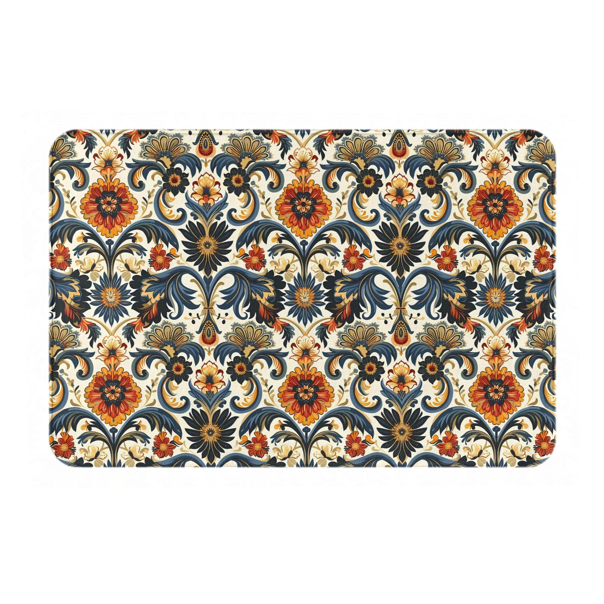 Boho Floral Doormat – Navy, Orange & Cream Vintage Pattern, Soft Flannel, Non-Slip Backing, Machine Washable, Entryway Bedroom 40cm x 60cm
Boho Floral Doormat – Navy, Orange & Cream Vintage Pattern, Soft Flannel, Non-Slip Backing, Machine Washable, Entryway Bedroom 40cm x 60cm