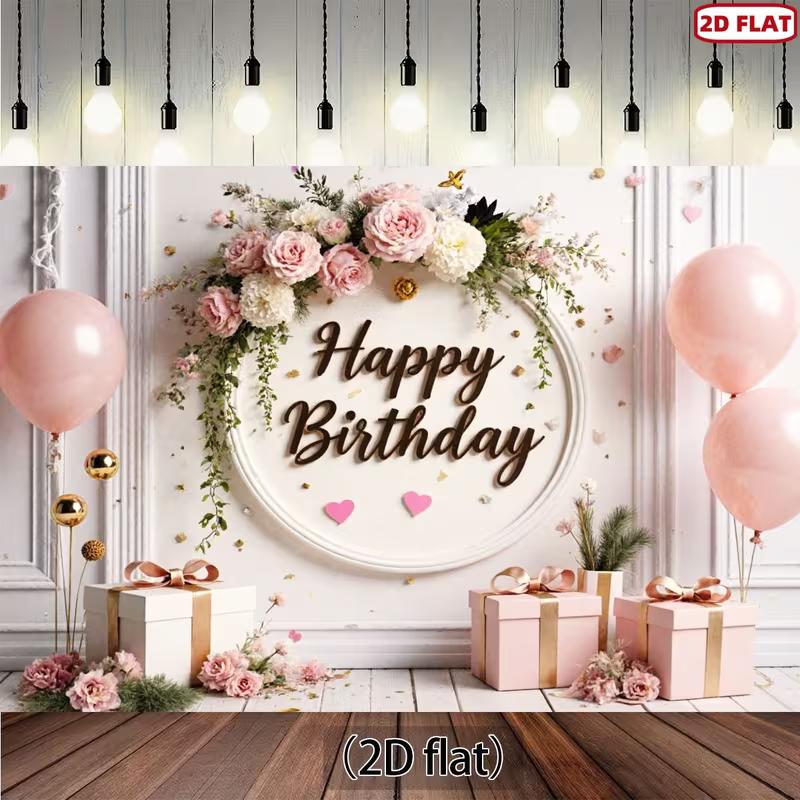 2D Pink Floral Birthday Backdrop, White Wood Wall & Balloon Party Wall Decor Banner 47.2x31.5inch/120*80cm
2D Pink Floral Birthday Backdrop, White Wood Wall & Balloon Party Wall Decor Banner 47.2x31.5inch/120*80cm