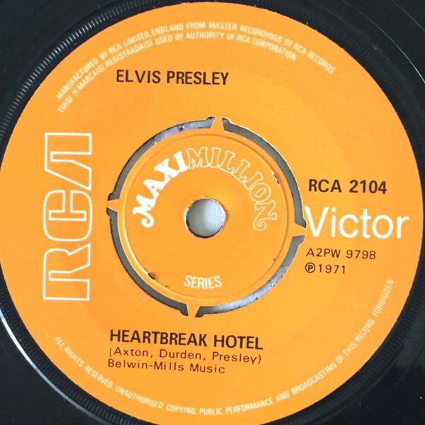 7inch Record ELVIS PRESLEY - Heartbreak Hotel RCA2104 RCA Victor 1971 UK Rock Used
7inch Record ELVIS PRESLEY - Heartbreak Hotel RCA2104 RCA Victor 1971 UK Rock Used