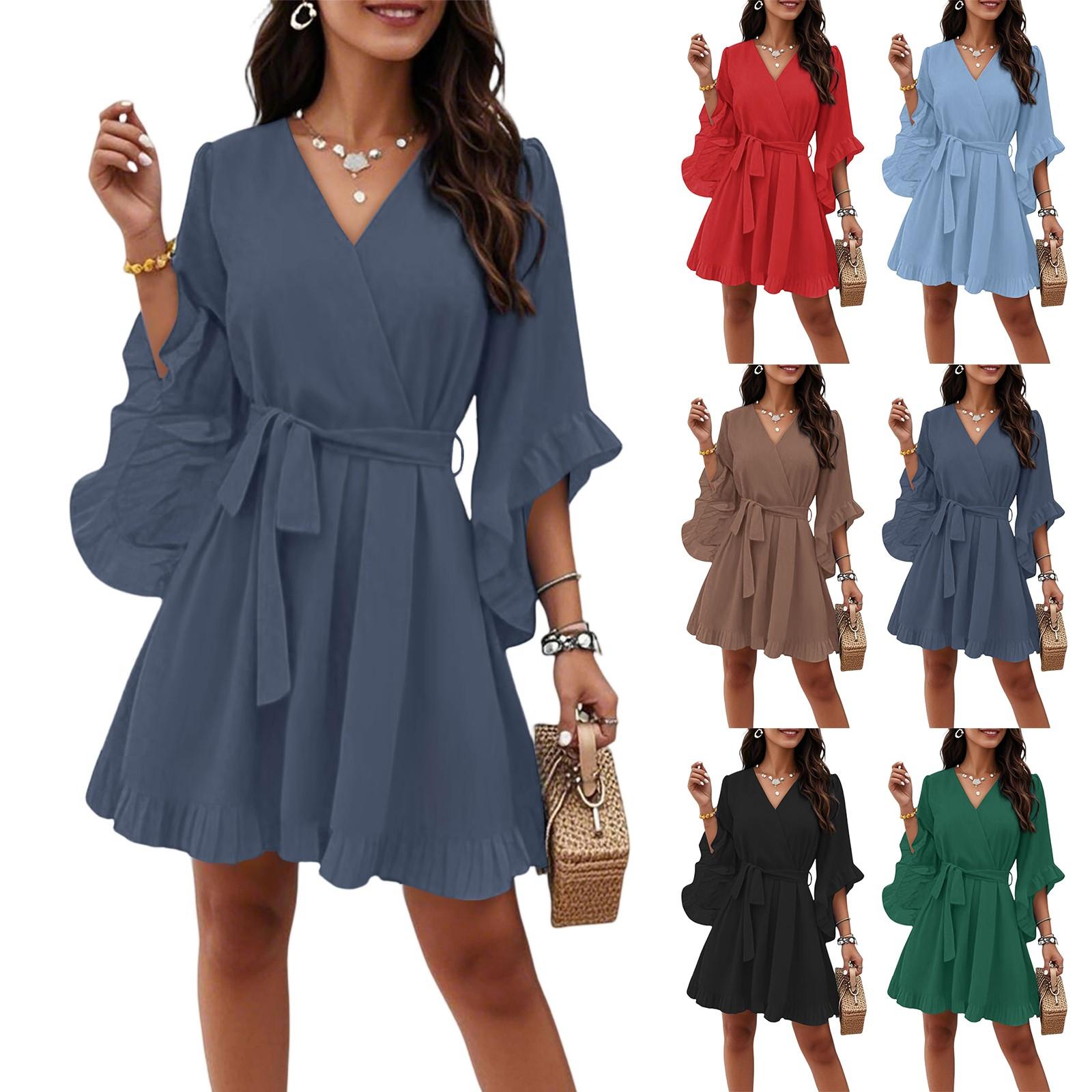 Women s Vintage V-Neck Half Sleeve Tunic Casual Dresses M червоний
Women s Vintage V-Neck Half Sleeve Tunic Casual Dresses M червоний