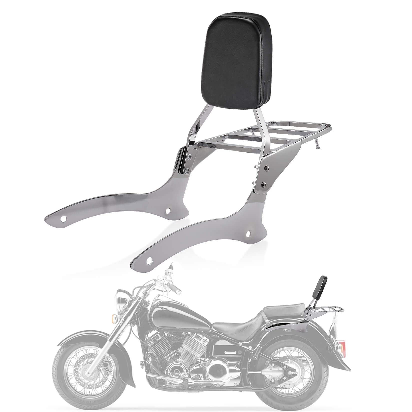 Спинка с задним багажником для Drag Star 250 и Drag Star 1100
Спинка с задним багажником для Drag Star 250 и Drag Star 1100