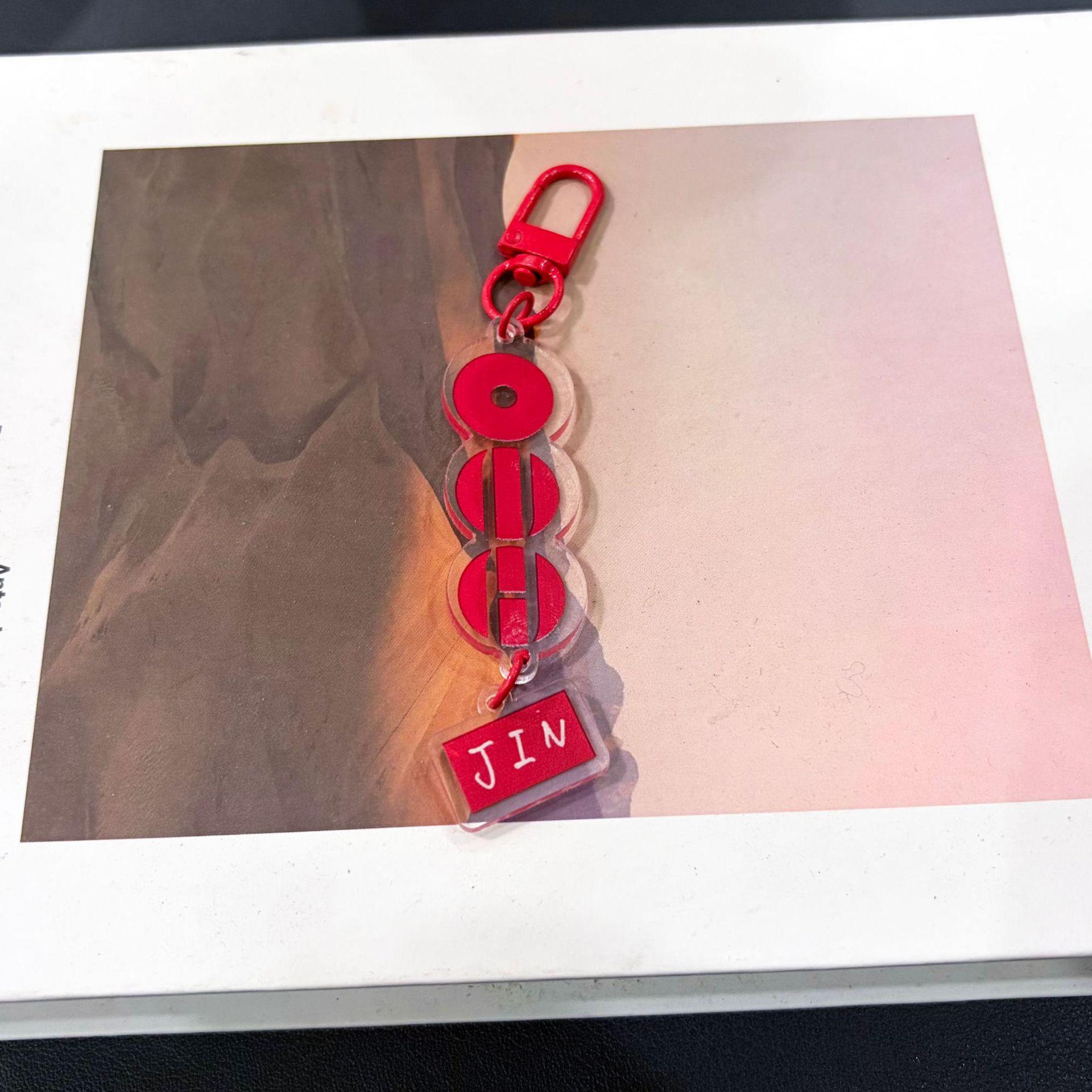 BTS Member Signature Acrylic Keychain, Red Disc Charm Keyring with Name Tag, Kpop ARMY Fans Bag Accessory JIN
BTS Member Signature Acrylic Keychain, Red Disc Charm Keyring with Name Tag, Kpop ARMY Fans Bag Accessory JIN