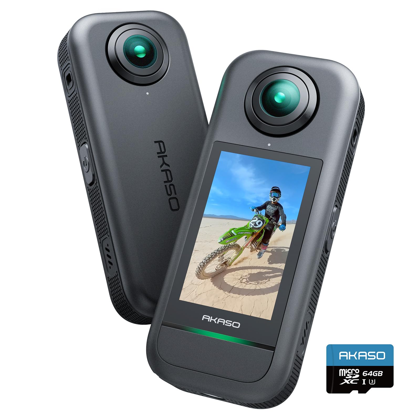 AKASO 360 Action Camera with 64GB SD Card 72MP New 48MP Level Super Smooth AI Invisible Selfie Stick Long Recording Time - 5.7K 360° Video, 360°
AKASO 360 Action Camera with 64GB SD Card 72MP New 48MP Level Super Smooth AI Invisible Selfie Stick Long Recording Time - 5.7K 360° Video, 360°