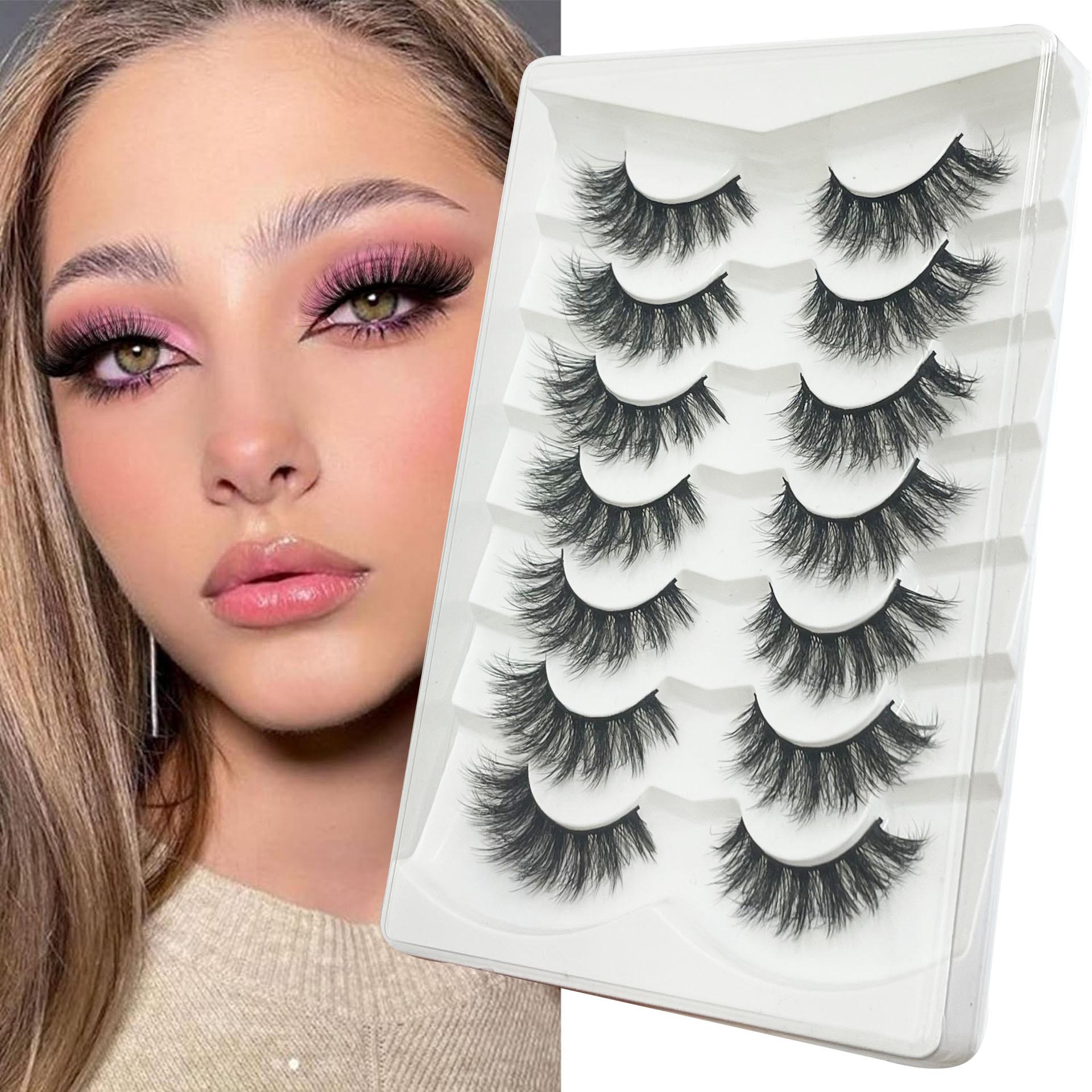 European & American Style False Eyelashes - Set of 7 Pairs, Natural Thick Imitation Mink, Long Tail Design.
European & American Style False Eyelashes - Set of 7 Pairs, Natural Thick Imitation Mink, Long Tail Design.