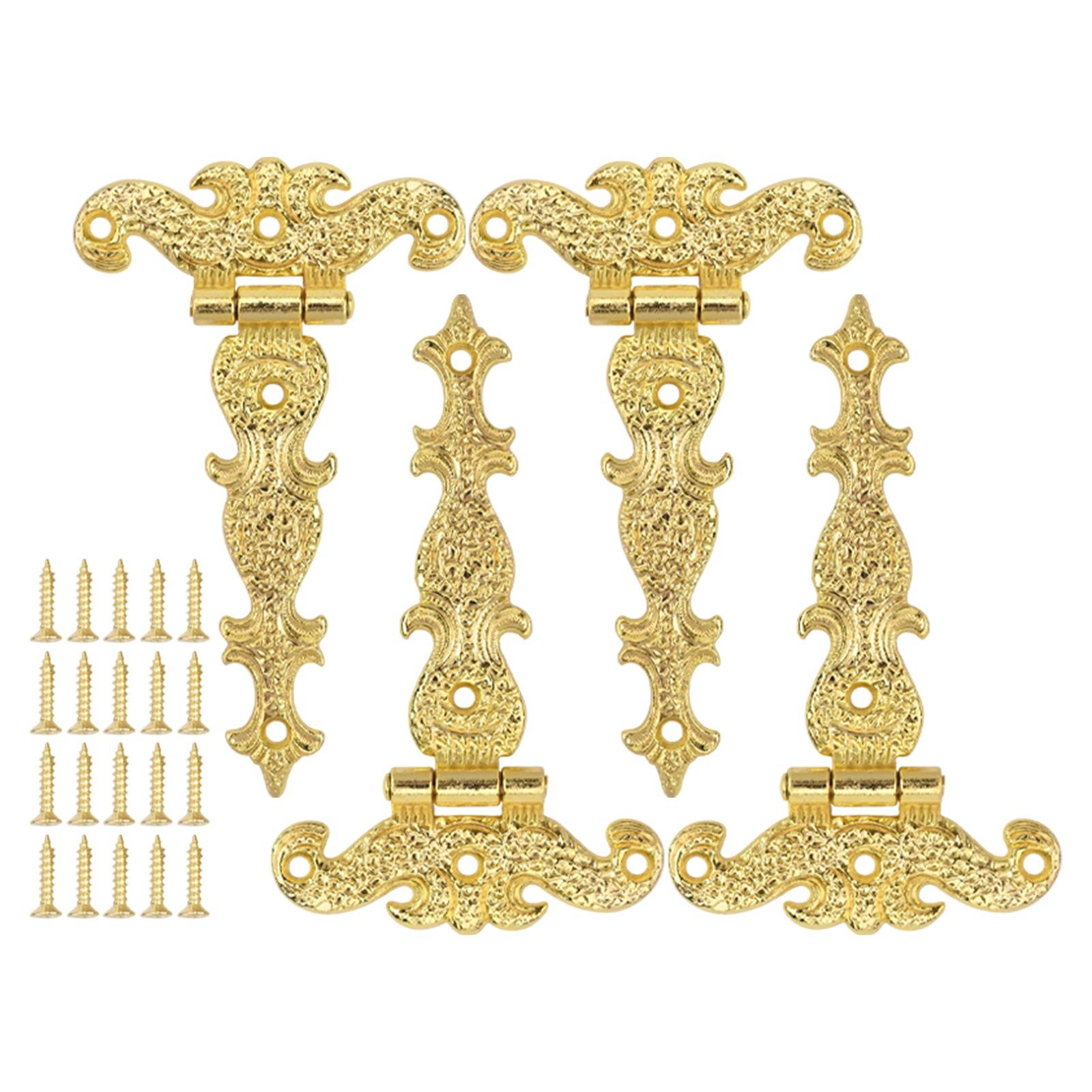 4PCS Heavy Duty Zinc Alloy Antique T-Hinges With Screws 69x113MM Barn Door Decorative Hinges For Cabinets And Wooden Boxes золотий
4PCS Heavy Duty Zinc Alloy Antique T-Hinges With Screws 69x113MM Barn Door Decorative Hinges For Cabinets And Wooden Boxes золотий