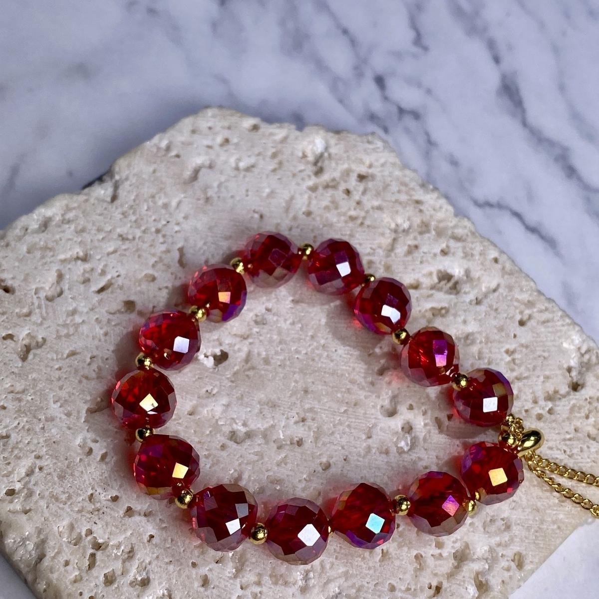 CARLIDANA New Arrival Multicolored Artificial Austrian Crystal Bracelet Shimmering Beads String Chain Wristbands for Ladies червоний
CARLIDANA New Arrival Multicolored Artificial Austrian Crystal Bracelet Shimmering Beads String Chain Wristbands for Ladies червоний