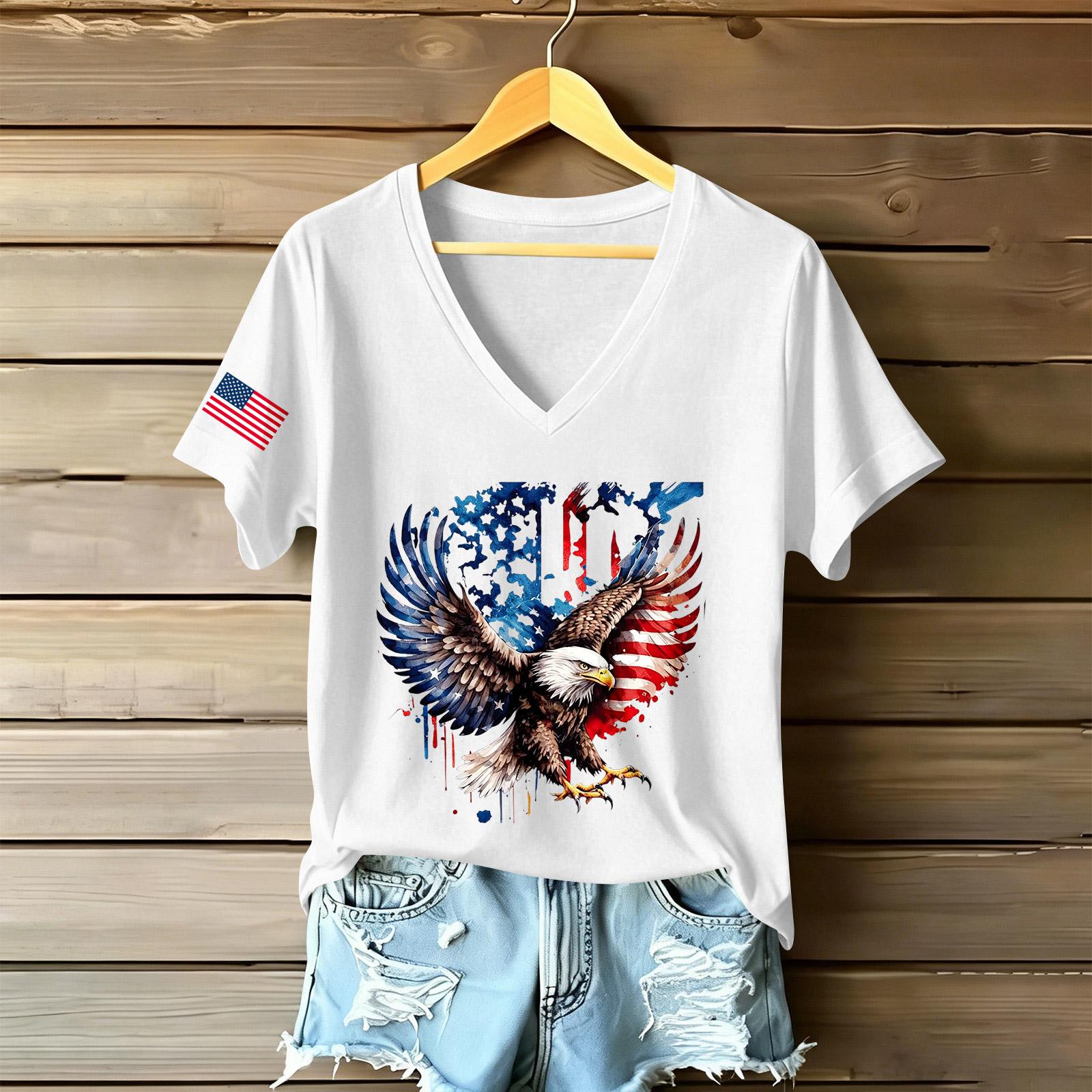 Women Casual V Neck Short Sleeve T Shirt with Eagle and Flag Graphic Print Relaxed Fit Lightweight Top for Everyday Wear XL білий
Women Casual V Neck Short Sleeve T Shirt with Eagle and Flag Graphic Print Relaxed Fit Lightweight Top for Everyday Wear XL білий