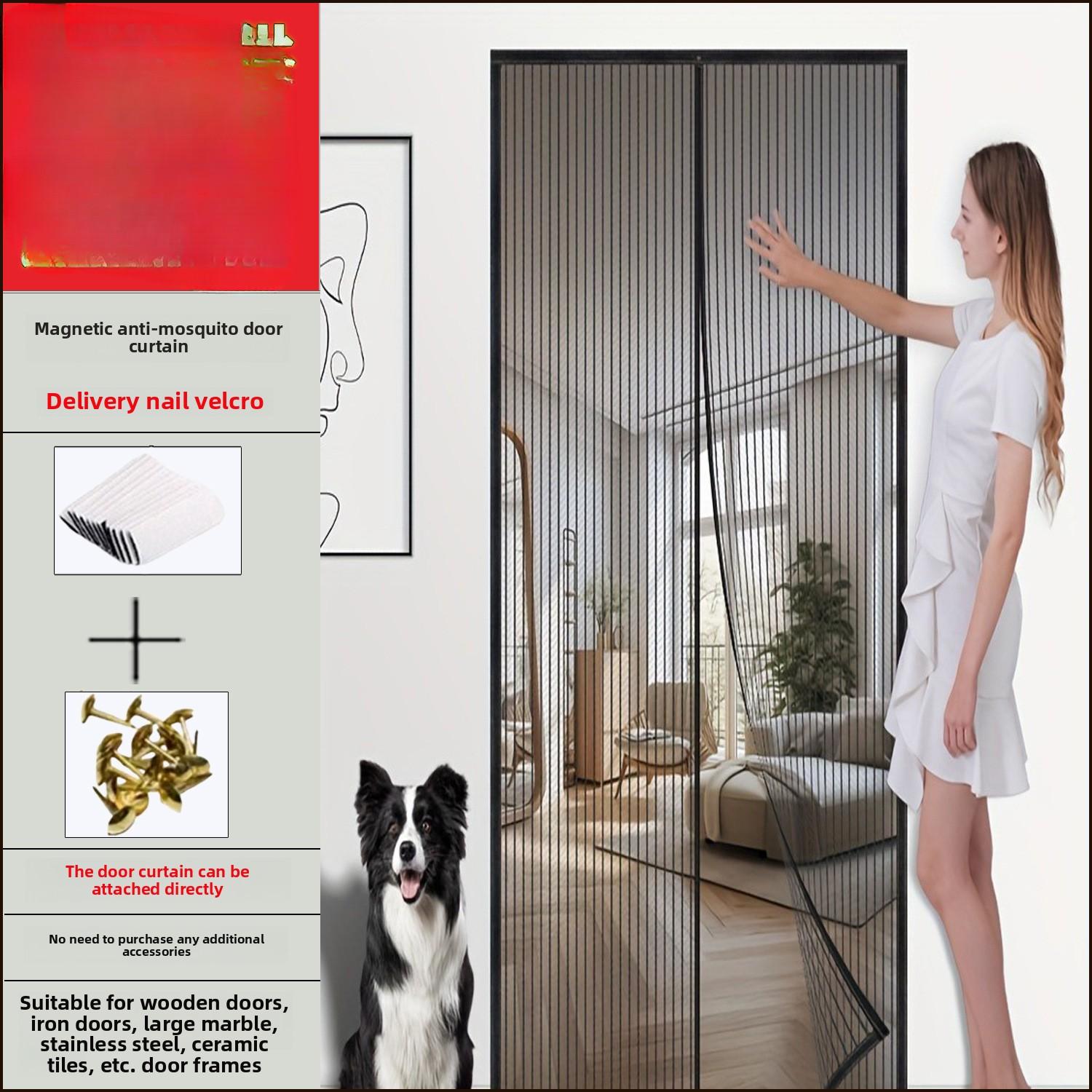 Літня магнітна москітна сітка без свердління, Автоматичне закривання, Захист від комарів, Захист від літаючих комах, Вентиляційна дверна штора, Тканинний матеріал, Для дому 90x210cm-275g чорний
Літня магнітна москітна сітка без свердління, Автоматичне закривання, Захист від комарів, Захист від літаючих комах, Вентиляційна дверна штора, Тканинний матеріал, Для дому 90x210cm-275g чорний