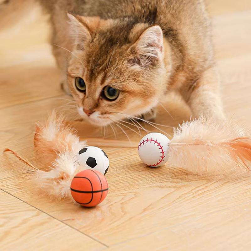 Cat Interactive Ball Toys Interactive Bouncy Ball with Feathers Cat Toys for Indoor Cats and Kittens
Cat Interactive Ball Toys Interactive Bouncy Ball with Feathers Cat Toys for Indoor Cats and Kittens