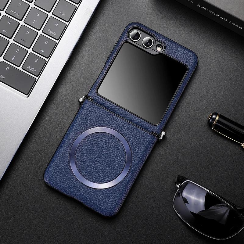 Samsung Galaxy Z Flip 7 Flip6 Flip5 Flip4 Magnetic Litchi Leather Cover Magsafe Wireless Charge Case Galaxy Z Flip 7 темно-синього кольору
Samsung Galaxy Z Flip 7 Flip6 Flip5 Flip4 Magnetic Litchi Leather Cover Magsafe Wireless Charge Case Galaxy Z Flip 7 темно-синього кольору